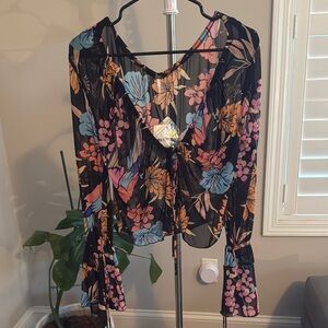 Floral Sheer Women's Top - Multicolor